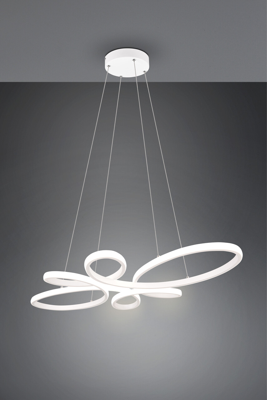 Lustra Fly, TRIO, 83x45.5x150 cm, 32W, 1x SMD, metal, alb mat - imagine 7